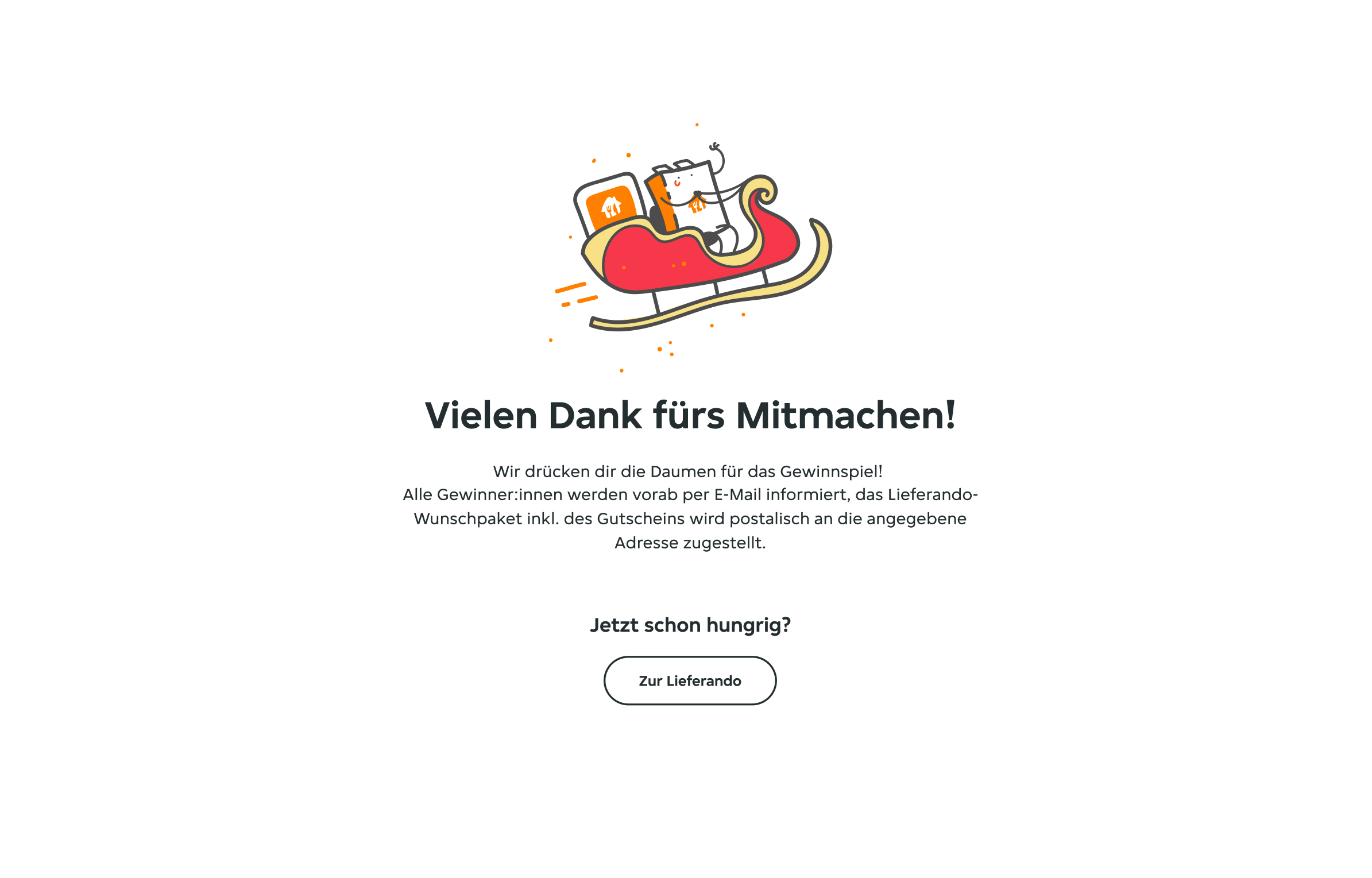 lieferando branding visual thank you page